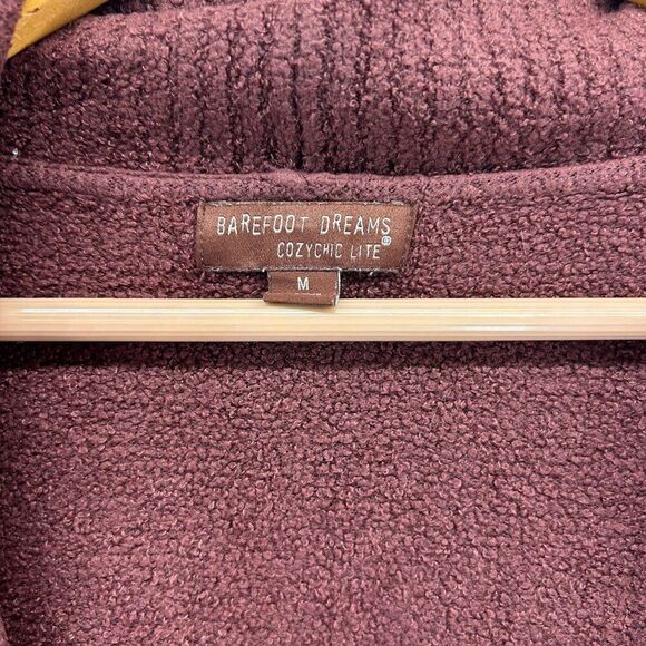 Barefoot Dreams Medium Cozychic Lite Open Front Cardigan Sweater Drape Rosewood - Picture 2 of 9